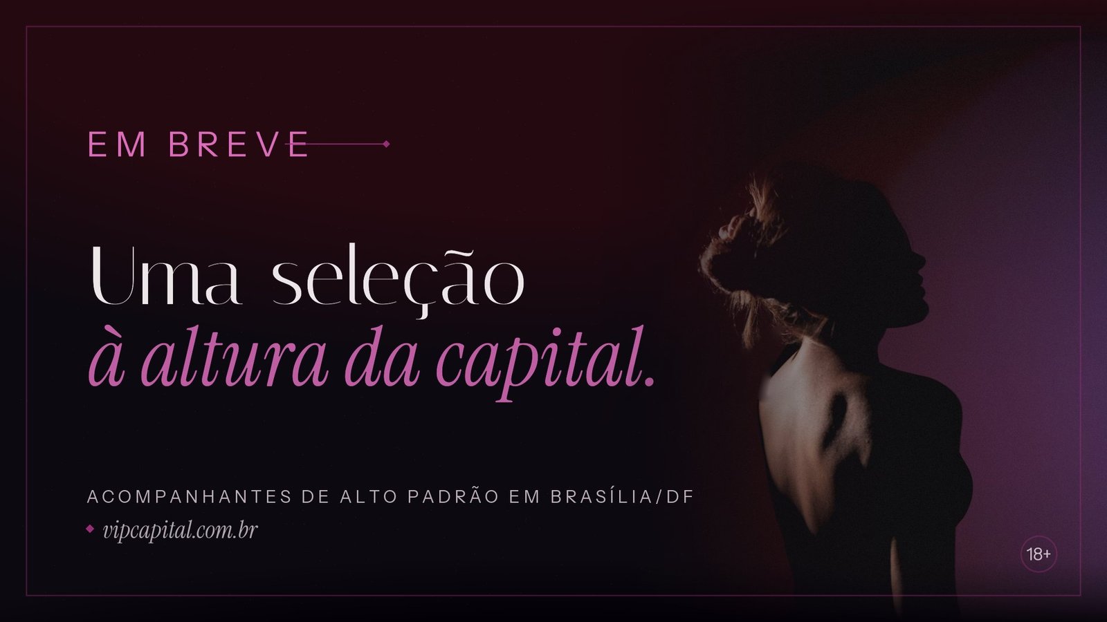 Em breve — uma seleção à altura da capital. Acompanhantes de alto padrão em Brasília/DF · vipcapital.com.br
